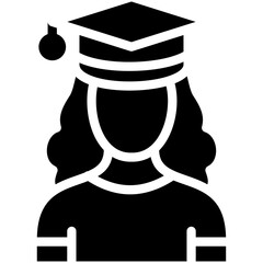 Female Graduate vector icon illustration of School iconset.