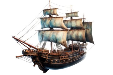 A magical flying pirate ship watercraft sailboat vehicle.