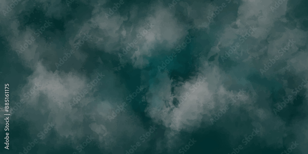 Poster Abstract Teal and Dark Cloudy Background with Atmospheric Gradient Texture. Smooth Blurred Effect, Perfect for Modern and Creative Designs, Wallpapers, banner and Artistic Projects