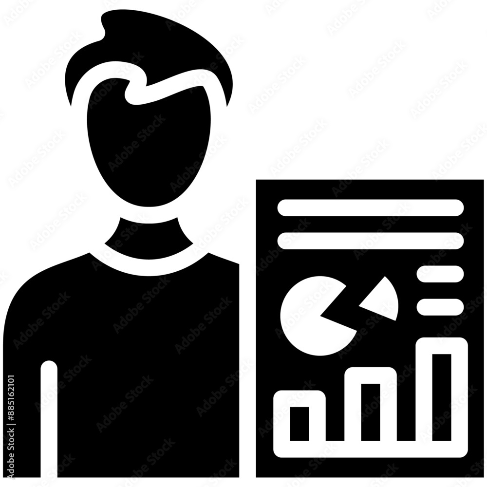 Poster human analysis vector icon illustration of human resource iconset.