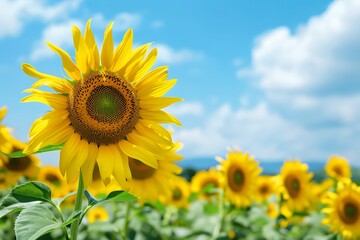 Fototapeta premium Vibrant Sunflower Against a Blue Sky
