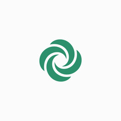 Abstract leaf spiral logo. icon vector nature color.