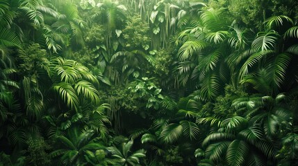 Lush green rain forest filled with an abundance of trees nature wallpaper 8K high resolution background
