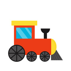 Vector picture of toy train isolated on white background.