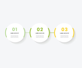 framework methodology concept for slide presentation with big outline circle horizontal with 3 point list free illustration