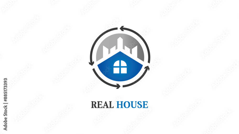 Wall mural real estate logo, house logo and building logo