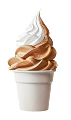 A cup with swirl ice cream, isolated on a transparent background.