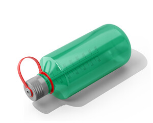 Blank Clear Narrow Mouth Plastic Sport Water Bottle Packaging Isolated On Transparent Background, Prepared For Mockup, 3D Render	