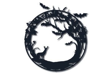 Halloween Wreaths Laser Cut Vector