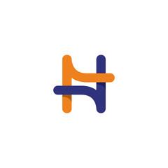 Letter H two shape simple logo vector. simple dynamic icon.