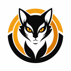 Cat head mascot logo design vector art illustration