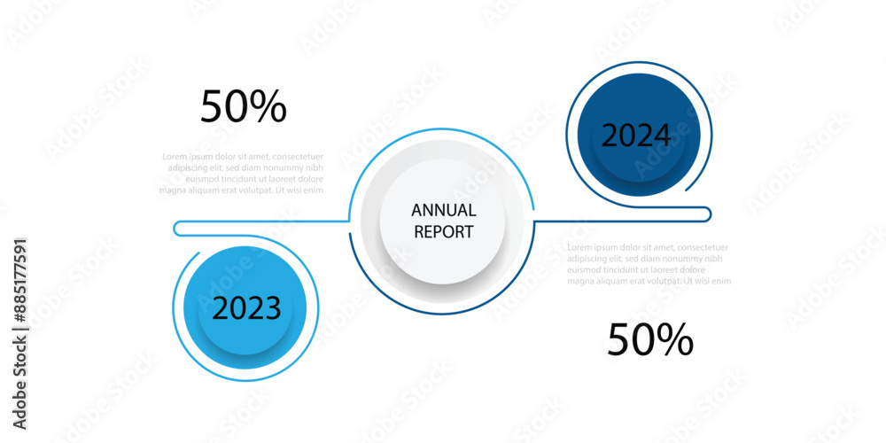 Poster 2 step process infographic vector element
