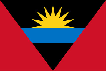 Antigua and Barbuda flag original color and proportions