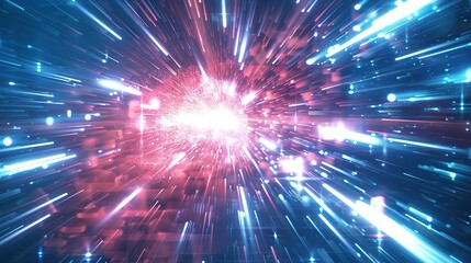 Fototapeta premium Particles bokeh abstract event game trailer titles cinematic openers digital technology concert background. AI generated illustration