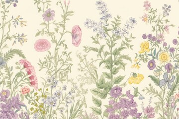 Toile wallpaper a single flower garden embroidery pattern plant.