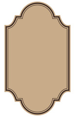 Classic vintage wedding badge brown background message frame