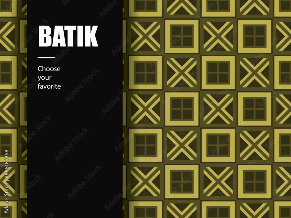 Wall mural ethnic batik vector indonesian pattern fashion seamless vintage textile abstract flat culture art