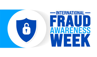 international Fraud Awareness Week is observed every year in August. Holiday concept. Template for background, banner, card, poster, placard, design template with unique shapes with standard color.