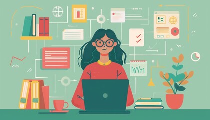 A student receiving guidance from an AI tutor on a laptop