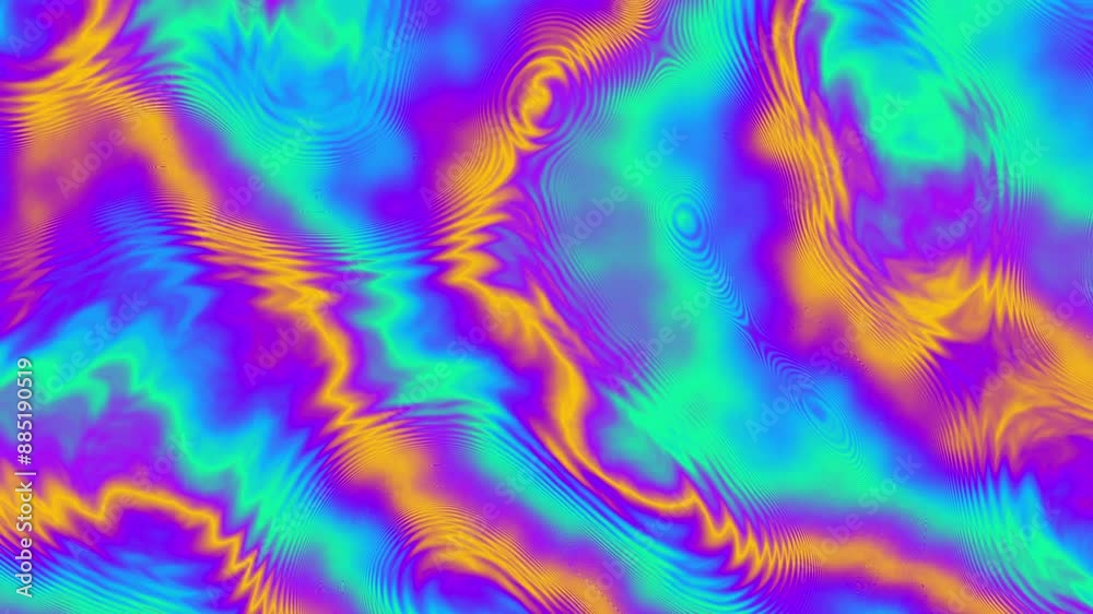 Poster abstract colorful background - metallic undulating liquid reflecting vibrant surface. 4k looped vide