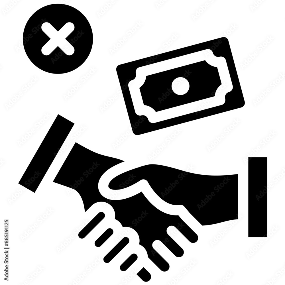 Poster Unethical Handshake vector icon illustration of Corruption iconset.