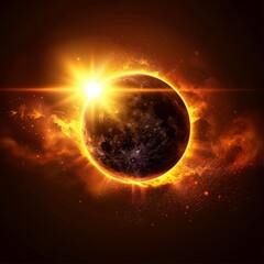 Sun Eclipse With Black Background