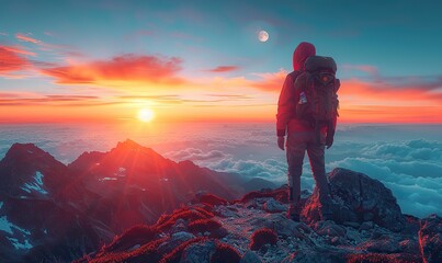 Obraz premium sunset in the mountains
