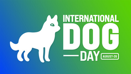 International Dog Day is observed every year in August. Holiday concept. Template for background, banner, card, poster, placard, design template with unique shapes with standard color.