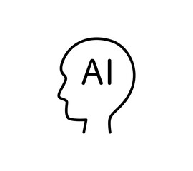 頭で考えるベクターアイコンイラスト　AI