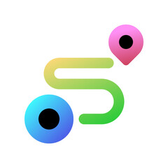 Editable route, location tracking vector icon. Map, location, navigation. Part of a big icon set family. Perfect for web and app interfaces, presentations, infographics, etc