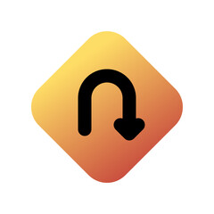 Editable u turn vector icon. Map, location, navigation. Part of a big icon set family. Perfect for web and app interfaces, presentations, infographics, etc