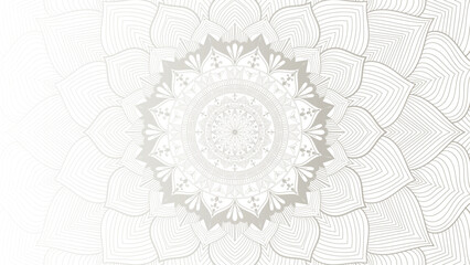 Round mandala on colorfull gradient background. Translucent mesh pattern in the form of a mandala. Mandala with floral patterns. Pastel Yoga template. Gradient background with round mandala. Bg, FG