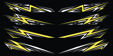 Sport car decal stripes. Speed lines, Sports stripes, racing tuning strips and car sticker vector set. Vector illustration  © THETO STUDIO