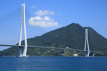 愛媛県今治市　多々羅しまなみ公園から見た多々羅大橋