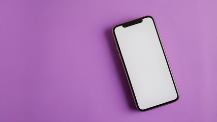 Smartphone mockup on a purple background, Mockup, Phone mockups, Blank screen, copy space