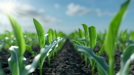 Visual representation of resilient agricultural practices, adapting to climate change impacts and reducing greenhouse gas emissions. Illustration, Image, , Minimalism,