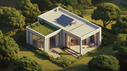 3d home isometric style background