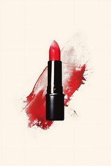 Red Lipstick on White Background