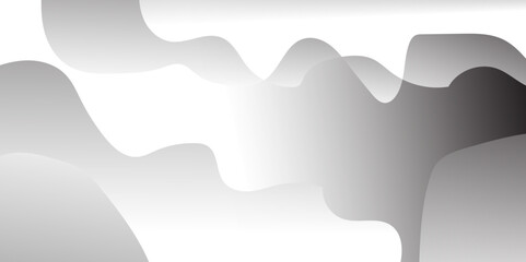 Abstract white and gray gradient wave texture layered background with blank space design dynamic wave shapes banner background design banner, pattern, wallpaper, template, Vector illustration.