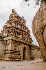 Fototapeta premium Ancient Vijayanagara Empire civilization, ruins of Hampi, unesco world heritage site, Hampi, Karnataka, India, Asia.