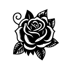 black flower tattoo design