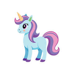 Unicorn  Color Vector Illustration