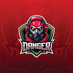 mascot gaming logo for gas mask