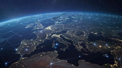 Celestial Connections:Europe Enveloped by an Interconnected Satellite