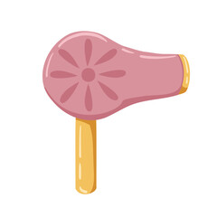 Hair dryer vector art. Retro blow dryer in 50s style. Hairdresser, stylist and beauty salon hair blower vector illustration. Vintage isolated hand drawn sticker for print or web.