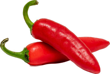 Red chillies with transparent background 