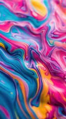 Obraz premium Digital art with swirling and flowing patterns, bright hues, abstract background have copy space for text, focus cover all object, deep dept of field