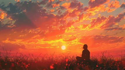 Witness the magical moment as the sun meets the horizon, painting the sky with hues of orange and pink. Enjoy the serene beauty of the evening.