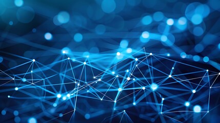 Abstract Blue Network Connecting the dots in a digital world. AI generated