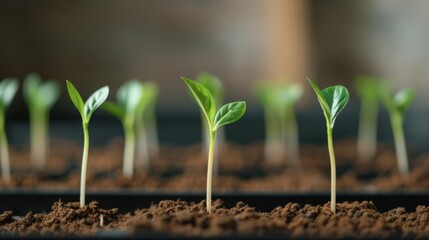 Entrepreneur planting seeds of lightbulbs in a digital field, symbolizing the cultivation of triumphant company ideas, innovative and nurturing